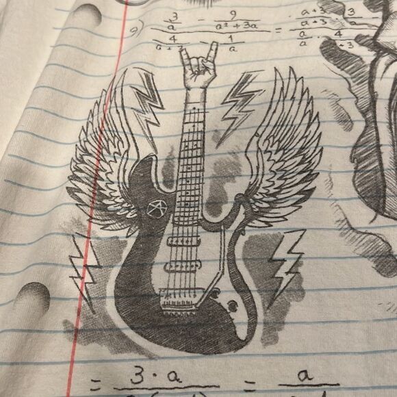 Vintage Y2K Liquid Blue Paper Skulls Reaper 2011 Tee Shirt size L in GUc - Picture 5 of 11